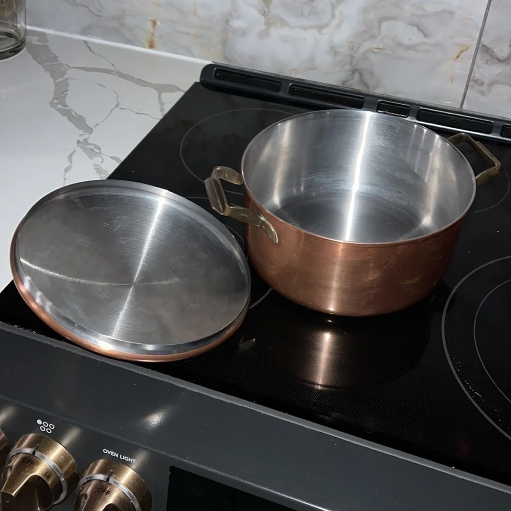 5Q Odi Portugal Round Copper Pot with Lid